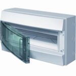 ABB Mistral IP65 Бокс накладной серый с прозрачной дверцей 18М с клеммой