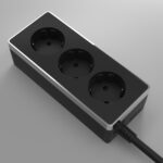 Удлинитель Gallant 3-х местный 3 м черный/хром