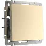 Выключатель одноклавишный проходной (шампань)