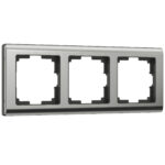 Рамка на 3 поста (глянцевый никель)