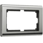 Рамка для двойной розетки (глянцевый никель)