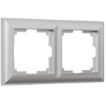 Рамка на 2 поста (серебряный)