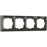 Рамка на 4 поста (серо-коричневый, basic)