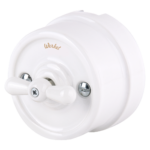 Переключатель/выключатель одноклавишный (белый) Ретро