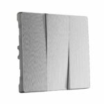 Набор клавиш для выключателя трехклавишного (cеребряный рифленый)