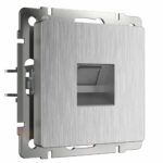 Розетка Ethernet RJ-45 (cеребряный рифленый)