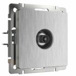 ТВ-розетка оконечная (cеребряный рифленый)