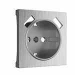 Накладка  для розетки USB (cеребряный рифленый)