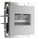 Розетка двойная Ethernet RJ-45  (серебряный)