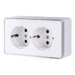 Розетка двойная с заземлением Gallant (белая)