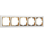 Рамка на 5 постов (белый/золото)