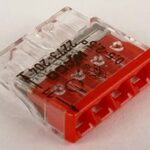 WAGO клемма без пасты на 4 провода плоская