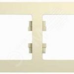 GLOSSA Рамка горизонтальная 2 поста бежевая
