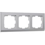 Рамка на 3 поста (серебряный)