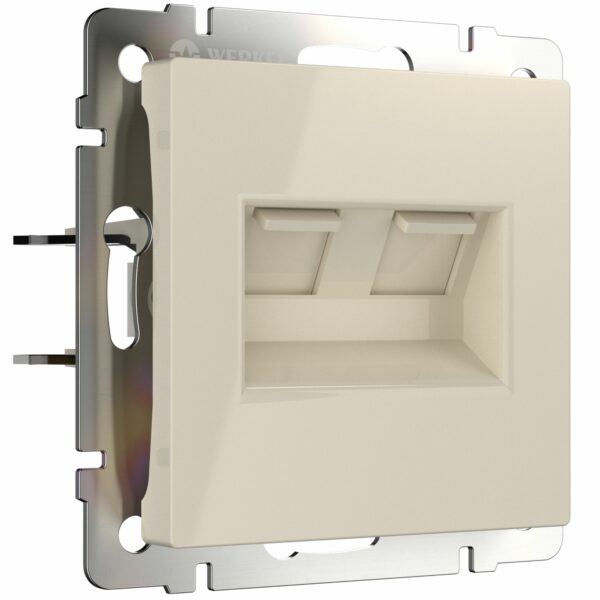 Розетка двойная Ethernet RJ-45  (слоновая кость)