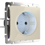 Розетка с подсветкой (слоновая кость)