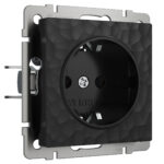 Розетка с заземлением (черный)