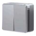 Выключатель двухклавишный Gallant (серебряный)