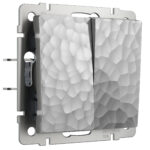 Выключатель двухклавишный (серебряный)