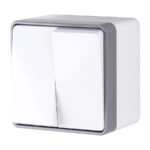 Выключатель двухклавишный влагозащищенный Gallant (белый)