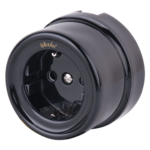 Розетка с заземлением (черный) Ретро