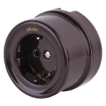 Розетка с заземлением (коричневый) Ретро