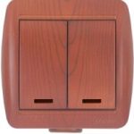 Lezard NATA выключатель 2 кл. с подс. Вишня