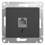Schneider electric GLOSSA РОЗЕТКА телефонная RJ11, механизм, АНТРАЦИТ