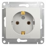 Schneider electric GLOSSA РОЗЕТКА с заземлением, 16А, механизм, ПЕРЛАМУТРОВЫЙ