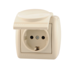 Lezard NATA розетка с крышкой крем