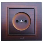 EL-BI Zena розетка б/з Темный орех механизм