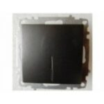 EL-BI Zena выключатель 1 кл. прох. с подсв. Черный механизм