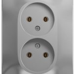 Schneider electric GLOSSA РОЗЕТКА двойная без заземления, АЛЮМИНИЙ