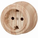 Розетка с заземляющим контактом, пластик, цвет карельская сосна