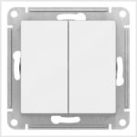 Выключатель 2-клавишный, сх.5, 10АХ, механизм, Белый AtlasDesign