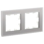 Schneider electric ATLASDESIGN NATURE 2-постовая РАМКА, ОРГАНИЧЕСКОЕ СТЕКЛО АЛЮМИНИЙ