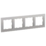 Schneider electric ATLASDESIGN NATURE 4-постовая РАМКА, ОРГАНИЧЕСКОЕ СТЕКЛО АЛЮМИНИЙ