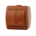 Lezard NATA выключатель 2 кл. проходной Сосна