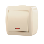 Lezard NATA выключатель 1 кл. с подс. крем