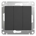 Schneider electric GLOSSA 3-клавишный ВЫКЛЮЧАТЕЛЬ, сх.3, 10АХ, механизм, АНТРАЦИТ