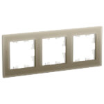 Schneider electric ATLASDESIGN NATURE 3-постовая РАМКА, ОРГАНИЧЕСКОЕ СТЕКЛО ШАМПАНЬ