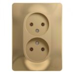 Schneider electric GLOSSA РОЗЕТКА двойная без заземления, ТИТАН