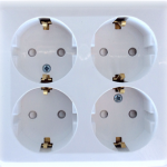 Schneider Этюд розетка 4-я с/з со шторкой белая