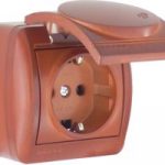 Lezard NATA розетка с крышкой Вишня