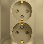 Schneider electric GLOSSA РОЗЕТКА двойная с заземлением со шторками, ТИТАН