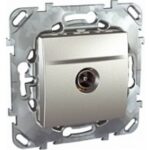 Розетка телевизионная обычная Schneider Unica алюминий