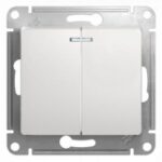 Schneider GLOSSA выключатель 2кл. с подсв. белый механизм