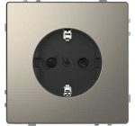 Розетка с заземлением и с защитой от детей 16 А / 250 В~ безвинтовые зажимы Merten D-life, никель металл