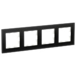Schneider electric ATLASDESIGN NATURE 4-постовая РАМКА, ОРГАНИЧЕСКОЕ СТЕКЛО ЧЕРНЫЙ