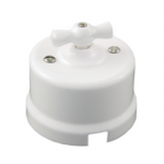 Выключатель проходной на одно положение пластик белый